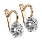 14k Rose and white Gold Lab Grown Diamond Vintage style Tulpan Earrings #E1815 — photo 2