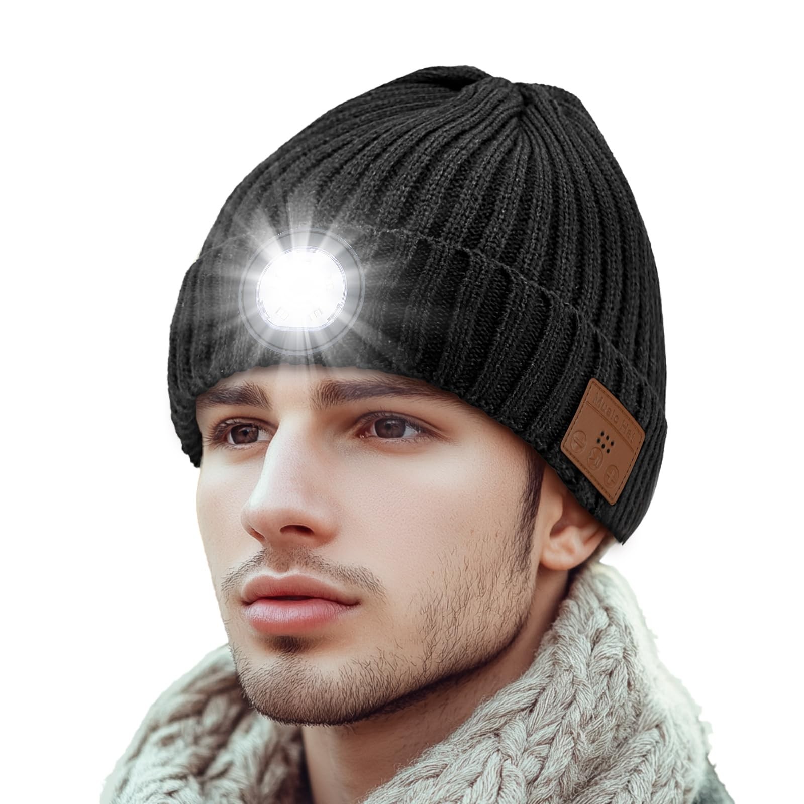 Bluetooth Beanie with Light Rechargeable Unisex Wireless LED Music Cap, Gifts