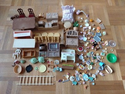 Sylvanian Families Furniture and Accessory Bulk Lot Set Collectible 15+