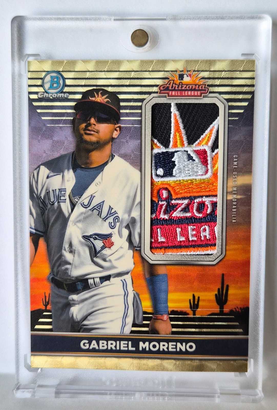 1/1 2022 Bowman Chrome SUPERFRACTOR Gabriel Moreno GU '21 AFL LOGOMAN PATCH + RC