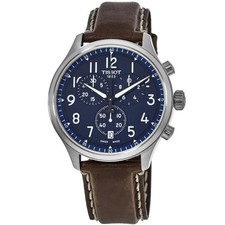 New Tissot Chrono XL Vintage Blue Dial Leather Men's Watch T116.617.16.042.00