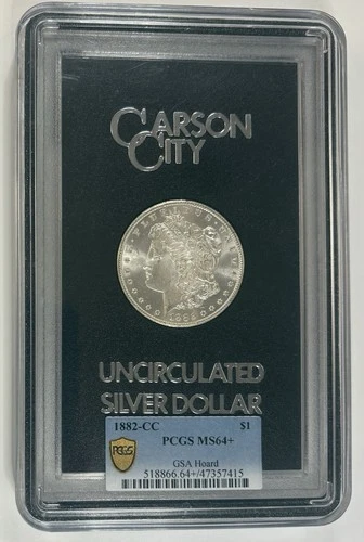 1882-CC Morgan Uncirculated Silver Dollar PCGS MS64+ - Amazing Eye Appeal