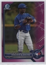2022 Bowman Chrome Prospects Fuchsia Refractor 152/199 Rikelvin De Castro 12yh