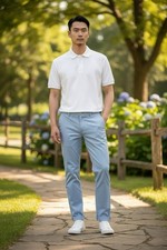 Vineyard Vines Mens Casual Pants 38x32 Sky Blue Cotton Flat Front Trousers