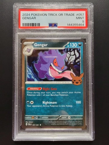 2024 POKEMON TCG TRICK OR TRADE #057 GENGAR PSA 9 Mint Graded