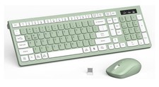 RECCAZR Full-Sized Wireless Silent Keyboard and Mouse Combo 2.4GHz USB receiver