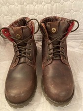 Wrangler boots uk 6 unisex Brown With Tweed Trim Worn Once