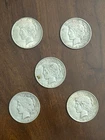 New ListingLot of Five 1922 Silver Peace Dollars