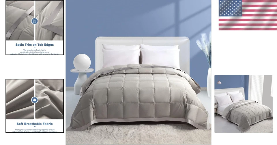 Ultra-Soft Lightweight Comforter with Satin Trim - Perfect for All Seasons - Image 2 of 4