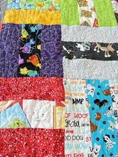 Homemade Comforter Baby Crib Machine Quilted Multicolored Bright 35x35"