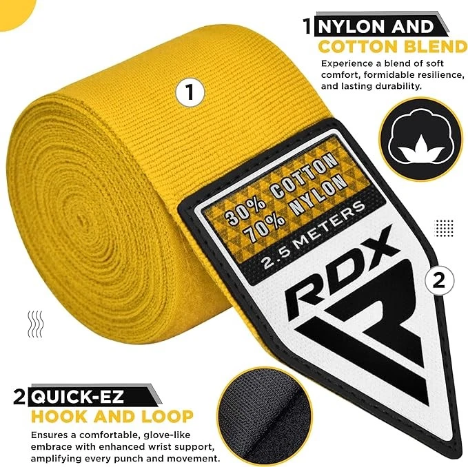 RDX Kids Boxing Hand Wraps 2.5M – Inner Gloves, Wrist Support & Fist Protection - Image 3 of 4