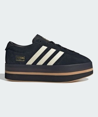 adidas Originals Gazelle Stack JS0239 Platform Shoes Black Cream Women's