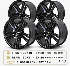 20x10 20x11 Staggered Black Rims 5x120 Fit Chevrolet Camaro Lt Ls Ss Zl1 1le 20x10 20x11 Staggered Black Rims 5x120 Fit Chevrolet Camaro Lt Ls Ss Zl1 1le