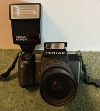 Pentax SF10 35mm Camera with AF240ft Flash Untested