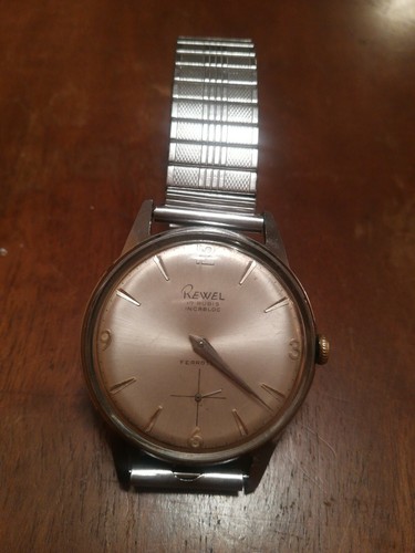 Orologio Rewel 17 rubis Quadrante argente incabloc acciaio 37mm Vintage  carica m | eBay