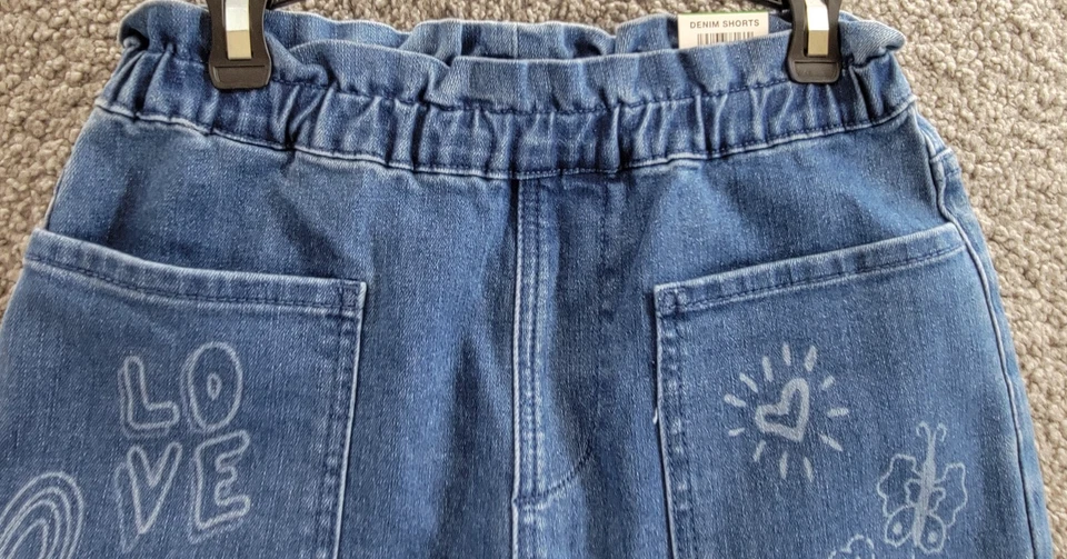 Epic Threads Scribble Bolsa de Papel Pantalones Cortos Niñas Grandes L Boceto Lavado Cintura Elástica Foto 3 de 4