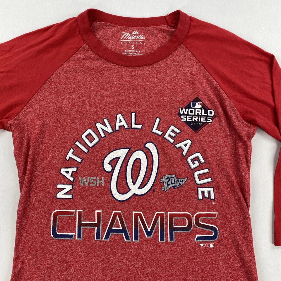 Majestic Threads Womens MLB Washington Nationals Shirt 3/4 Sleeve Size Small - Image 3 of 4