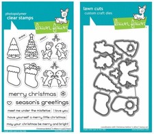 New Lawn Fawn CHRISTMAS BEFORE 'n AFTERS Clear Stamp and Die Set LF3223  LF3224