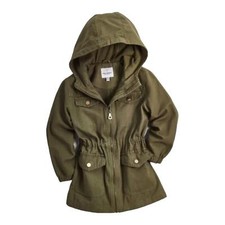 NWT Urban Republic Girls Collection Twill Jacket Green Coat Hooded