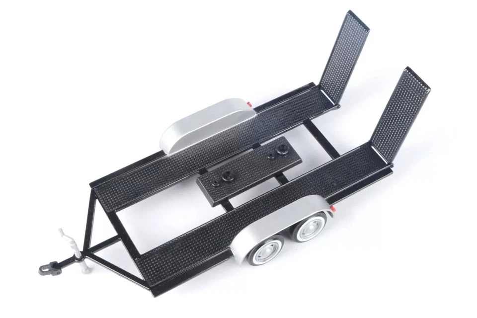 MOTOR MAX 1:24 DIE CAST METAL TRAILER RIMORCHIO IN METALLO PER AUTO ART 76001 - Immagine 3 di 3