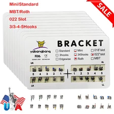 10X NEW Dental Ortho Brackets Mini/Standard MBT/Roth 022 Hooks 3 4 5