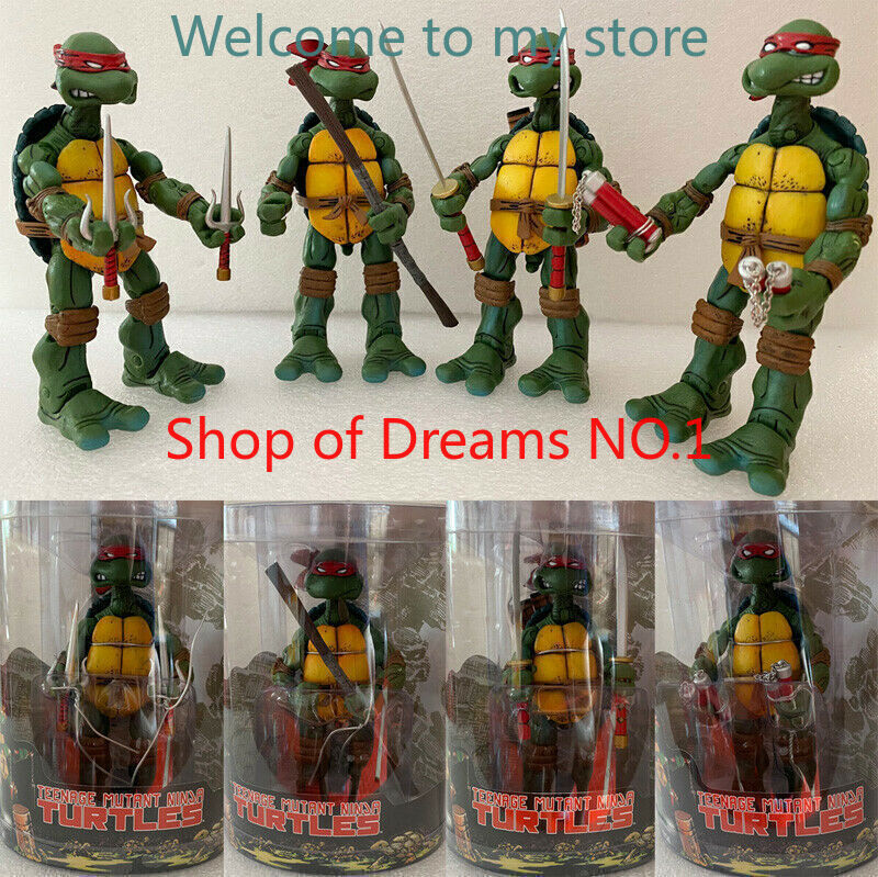 4 PCS NECA Teenage Mutant Ninja Turtles Red Headband Action Figures Model Toys
