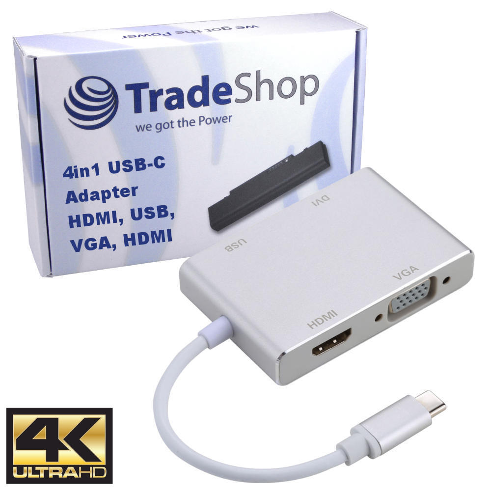 Adaptateur USB 4in1 VGA, USB Type C, DVI, HDMI – HD Smart