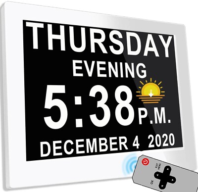 MASSII【Upgraded】Dementia Clock 2.0 with Auto DST, Large 8'' Display