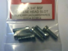 1/4" BSF X 3/4"  CHEESE HEAD SLOT SCREWS   X 6