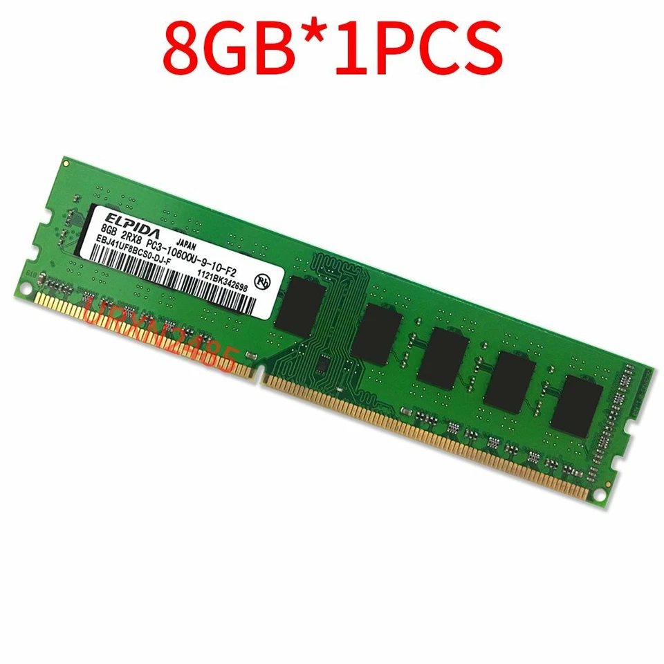 8GB 4GB DDR3 1333Mhz PC3-10600 2Rx8 240Pin DIMM Desktop Memory RAM Elpida LOT BT - Image 4 of 4