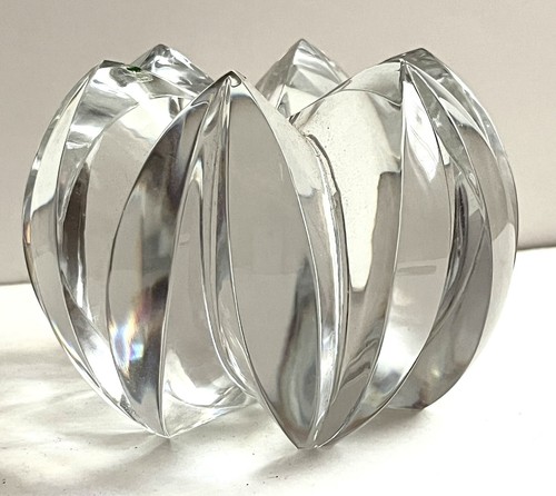 Arte/escultura gráfica de cristal firmada por artista vintage - Imagen 9 de 11