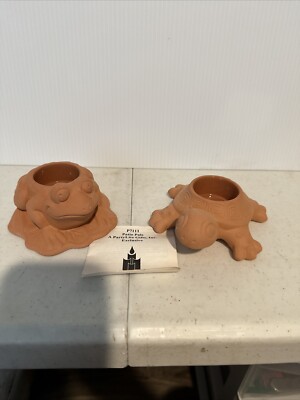 2 New Partylite Turtle & Frog Terracotta Patio Pals  Candleholders w/pamphlet