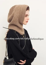 100% Pure Mongolian Cashmere Snood Neck Scarf Headband Hat Soft Delicate Unisex