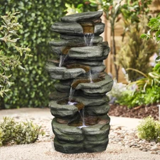 Outdoor Fountain-Enhance Your Outdoor Space with Waterfall-Large Resin Ornaments