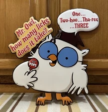 Tootsie Roll Pops Metal Sign Mr. Owl Candy Lollipop Vintage Style Well Decor