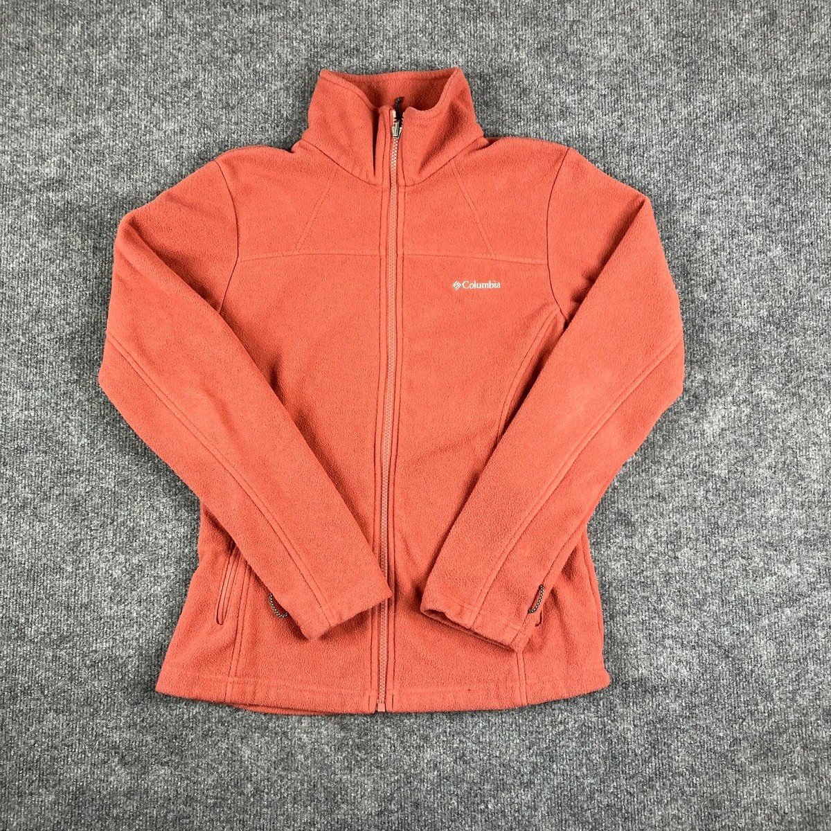 Columbia Sportswear Fleece Jacket Women's Small Orange Zip-Up
