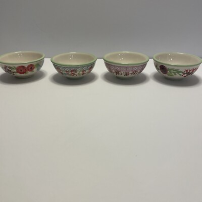 Four Vintage The Pioneer Woman Floral China Small Mini Bowl Sauce Dipping