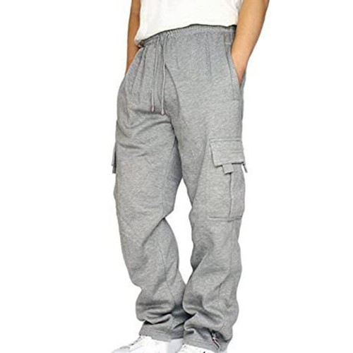 Men's Pants Cargo Sweatpants Pro-Club Trousers Tracksuit Bottoms Jogging - Picture 15 of 19