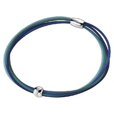 Collana Donna Hip Hop Cheer HJ0228 Acciaio Gomma Tonalità Blu Calamita Cristalli