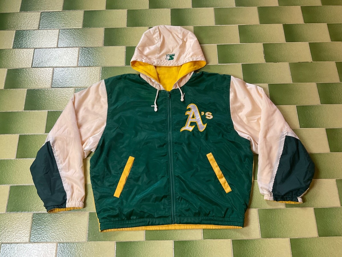 Reversible Starter MLB Oakland Athletics Hoodie Jacket Stitched 