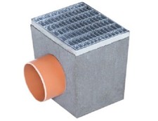 Picker Beton-Kellersinkkasten Metallrost Hofsinkkasten Hofablauf 22,5x17,5