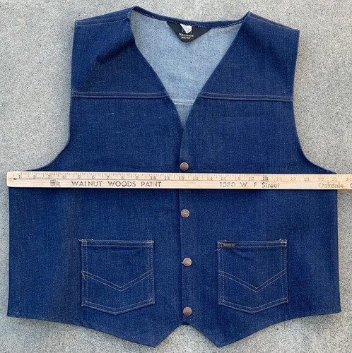 vintage Sears Western Wear denim vest Roebucks snap front cowboycore size XL - Picture 21 of 24