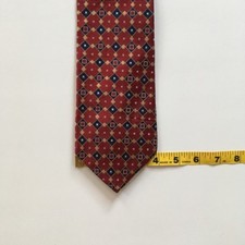 peterborough row tie red blue gold 100% silk made in usa necktie tie pa0446