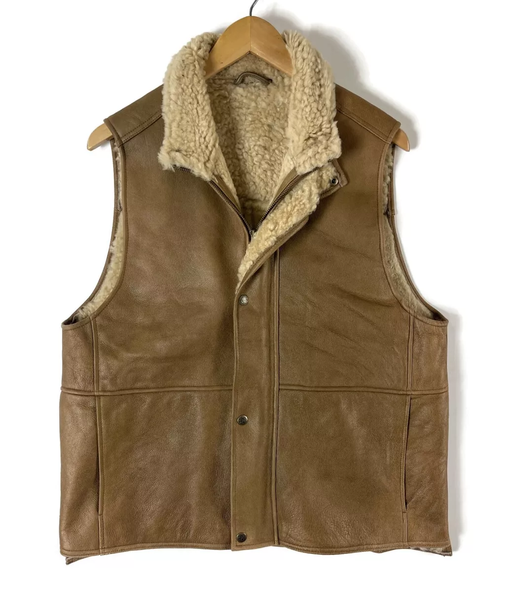 Shearling vest mens sale