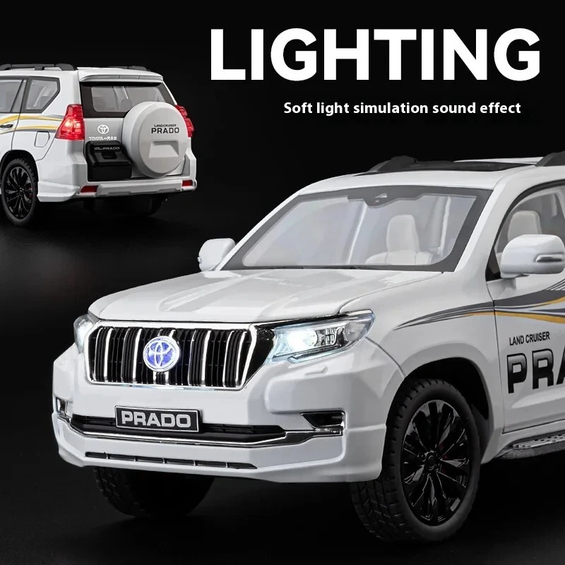 1/18 Toyota Land Cruiser Prado GX White Diecast Model Car Gifts For Friends - Image 4 of 4