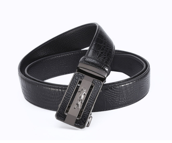 Men's Ratchet Belt Automatic Buckle Belts Leather Dress Belts 