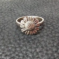 Sterling Silver Sunflower Flower Ring Band Southwestern Sz 6.25