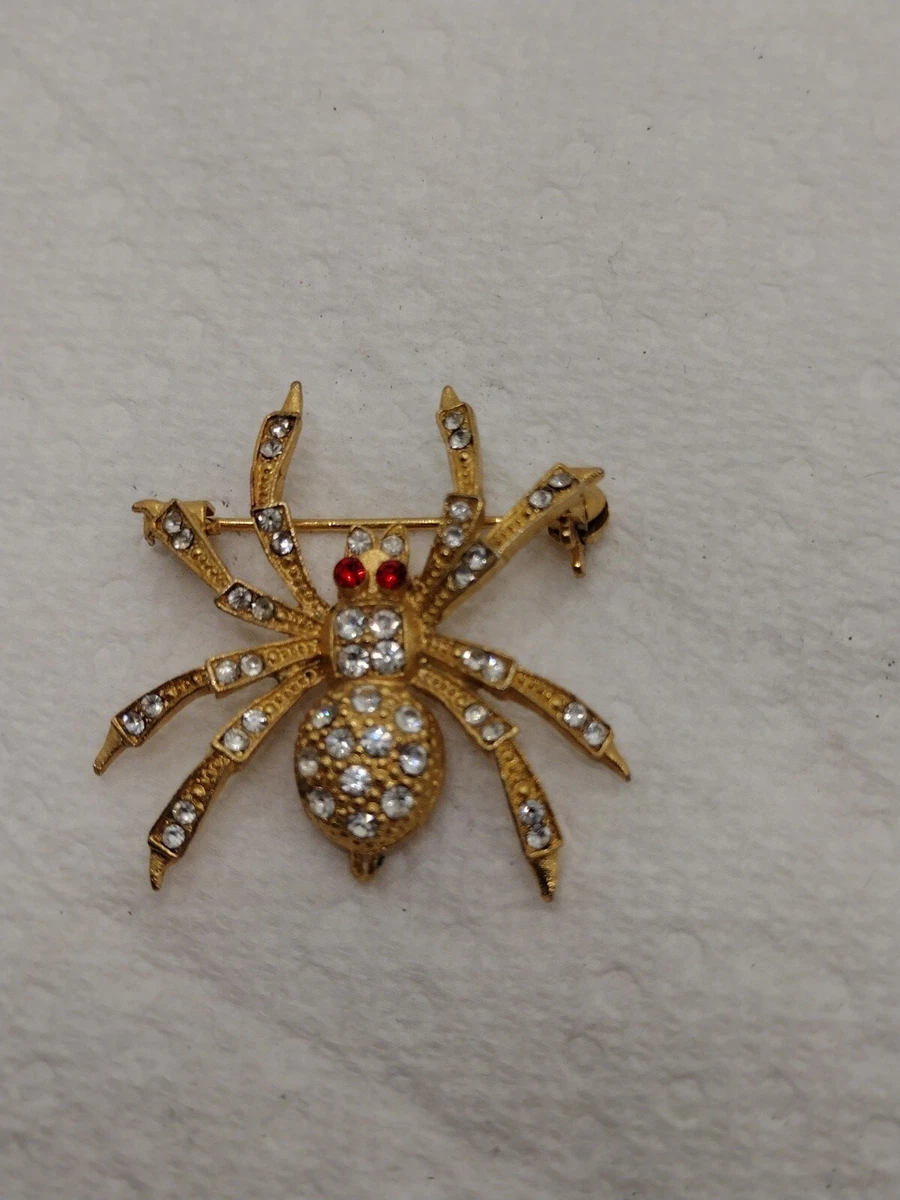 Rhinestone spider brooch clearance