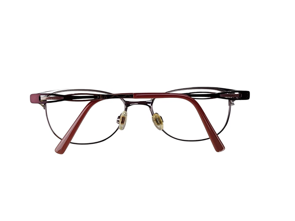 Monturas de gafas Flexon Claudette 604 borgoña plateadas 52-18 135 de diseñador para mujer Foto 3 de 4