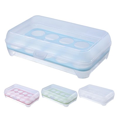 Egg Storage Containers 15 Grids Stackable Refrigerator Egg Carrier Box Dispenser